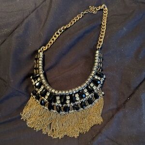 Gold and black big necklace